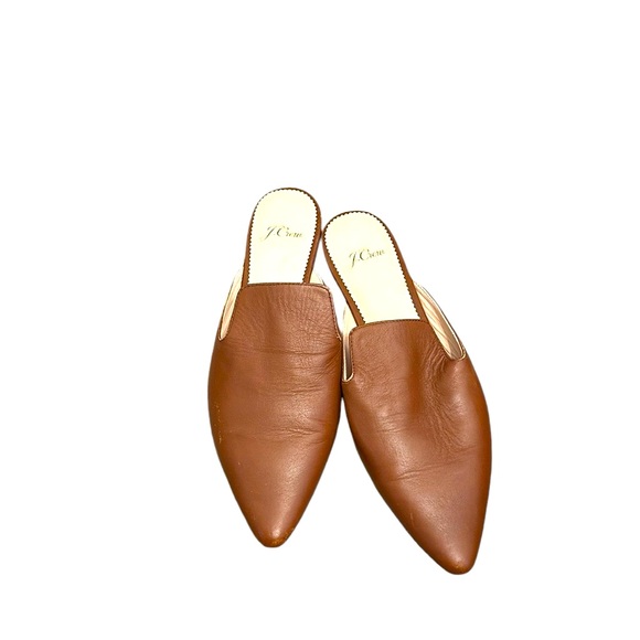 J. Crew Shoes - J Crew Camel Brown Leather Mules Slides 7.5